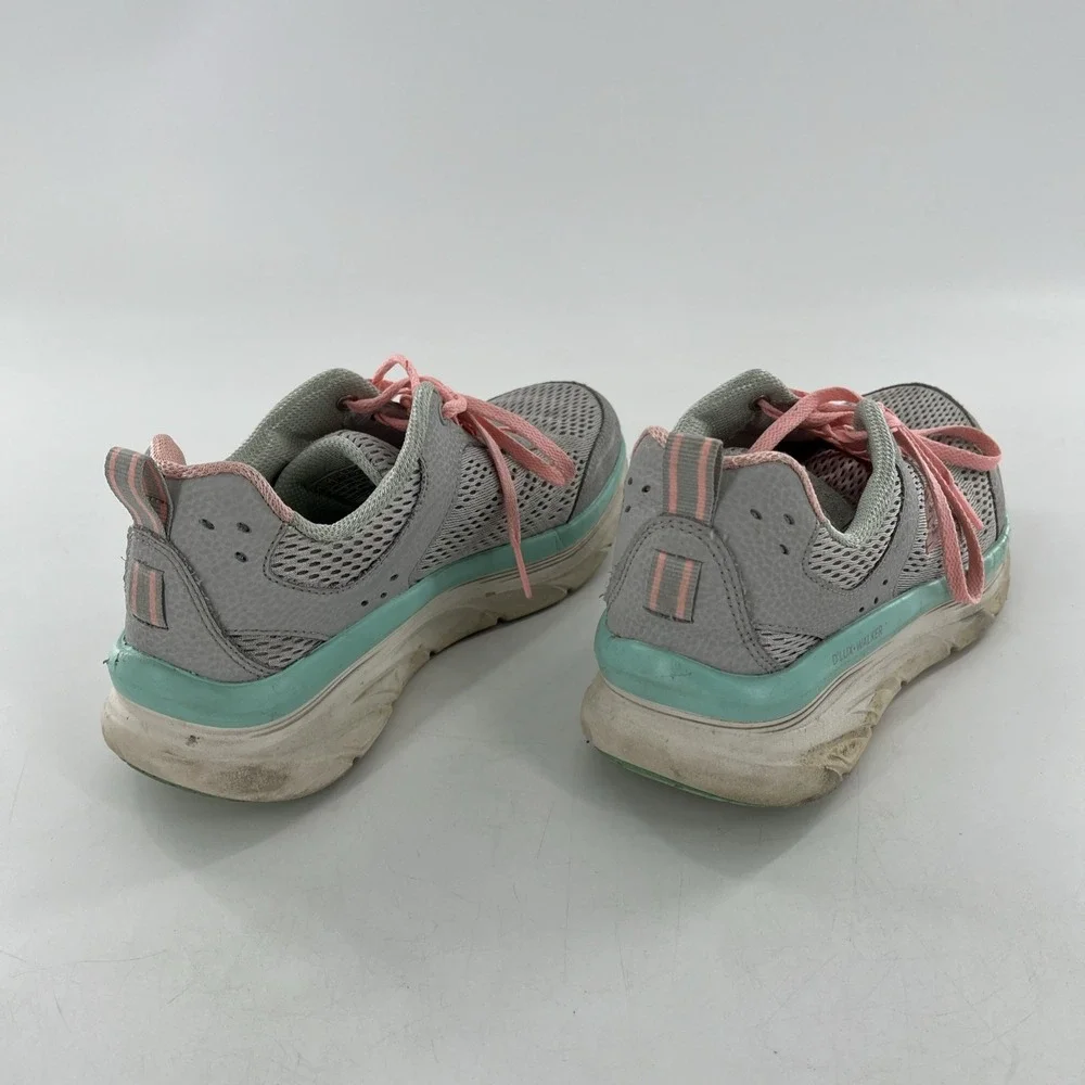 Womens Skechers Walk‎ D'Lux Walkers 8.5 Infinite Motion Gray Pink Green